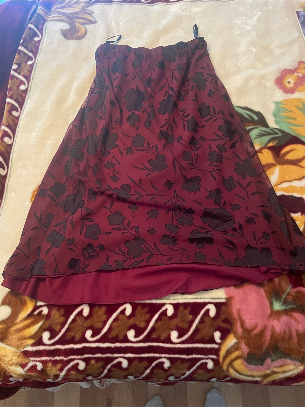 Reddish Purple and Black Size 18 Women’s Skirt